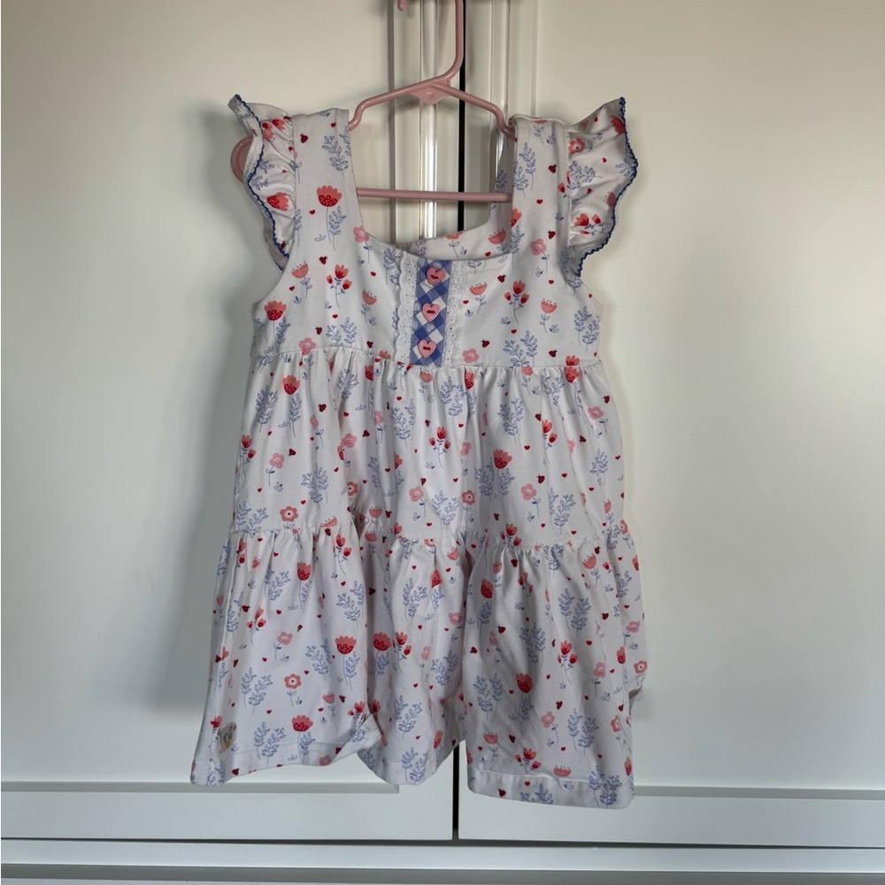 Wildflowers White and Red Floral Kids Blouse